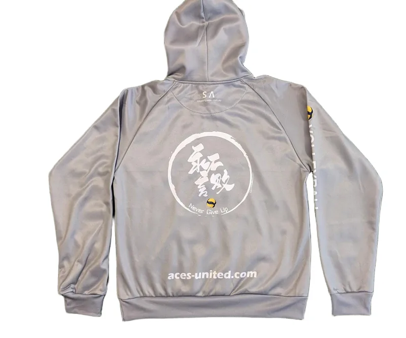 Aces United Volleyball custom sublimated hoodie, made by CustomHoodie (VS Wear)