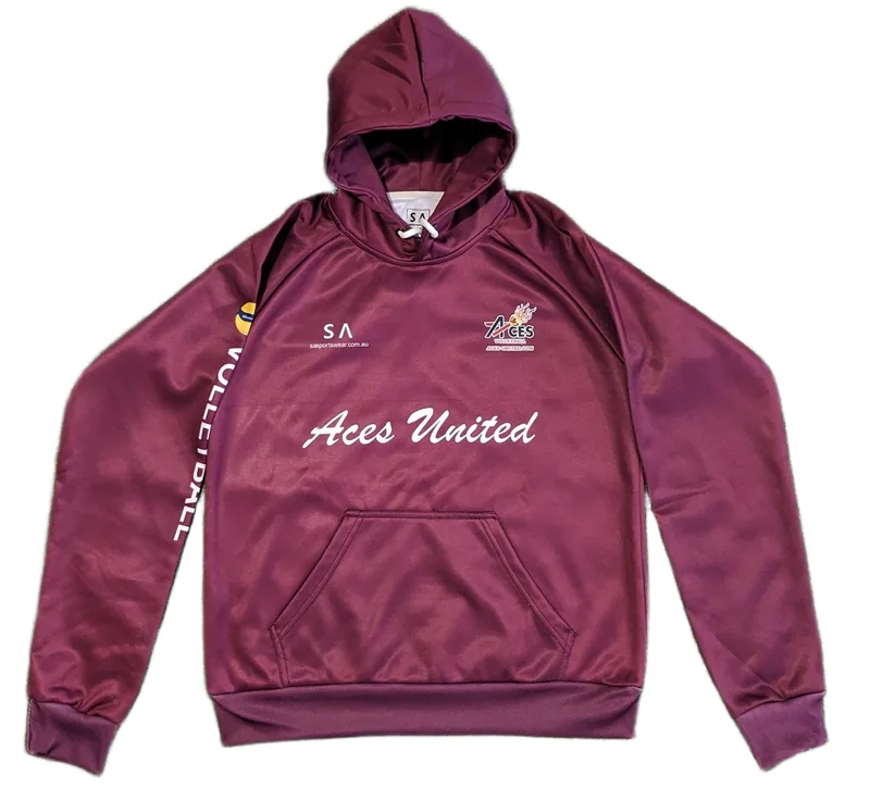Aces United Volleyball custom sublimated hoodie, made by CustomHoodie (VS Wear)