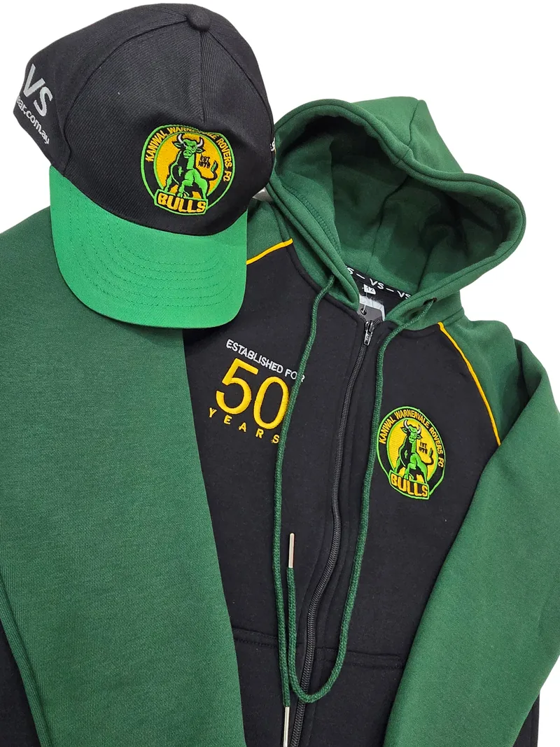 Kanwal Warnervale Rovers FC custom merchandise range including cotton hoodies, made by CustomHoodie (VS Wear)